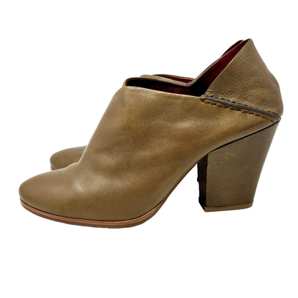 Aerin Cardin Brown Almond Toe Heeled Booties Women's Size 10 - Picture 3 of 9